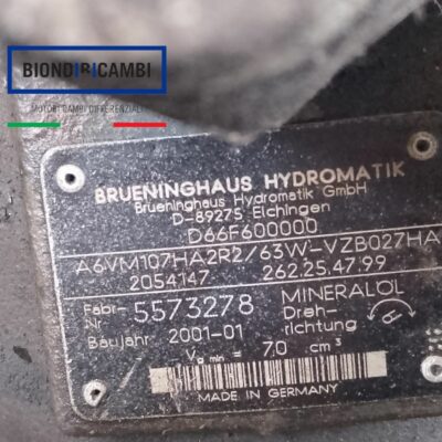 Pompa Motore Idraulica Rexroth A6VM107DA1 (Hydromatik A6VM107HA2R2)