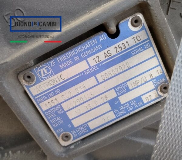 Cambio ZF 12 AS 2531 TO Iveco 41299145